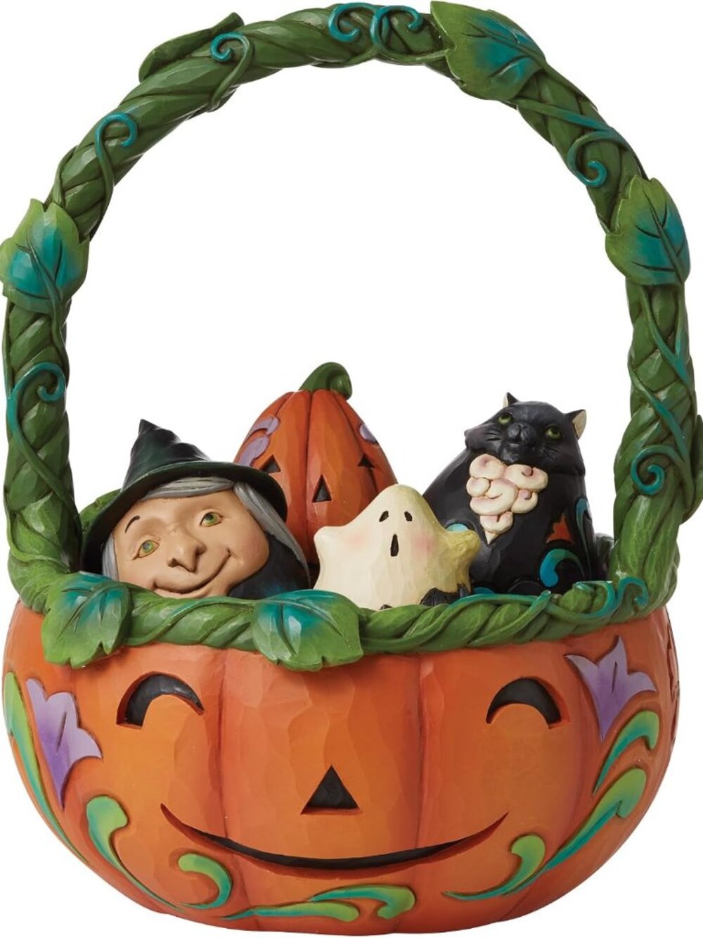 Jim Shore "A Friendly Scare Is In The Air" Halloween 5pc Basket Set 6009602 -NEW